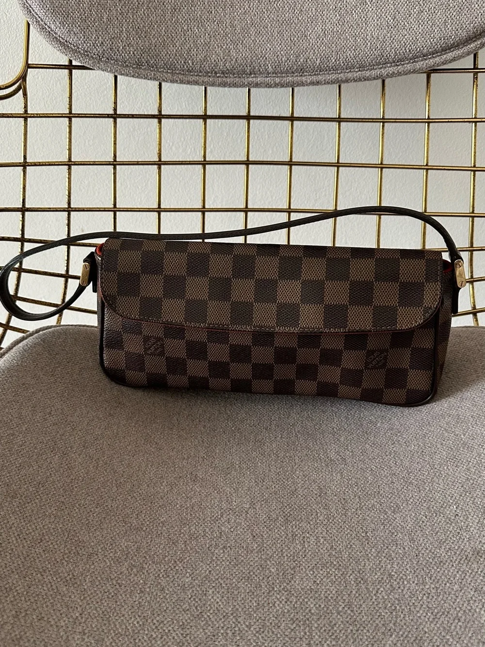 Louis Vuitton Damier Ebene Recoleta Shoulder Baguette - Dark Brown